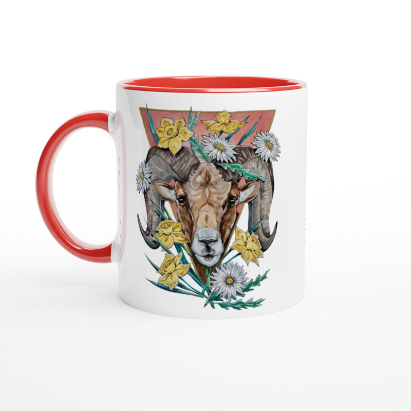 Aries - White Ceramic Mug with Color Inside