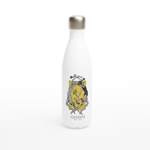 Gemini - White 17oz Stainless Steel Water Bottle