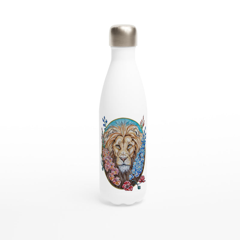 Leo - White 17oz Stainless Steel Water Bottle