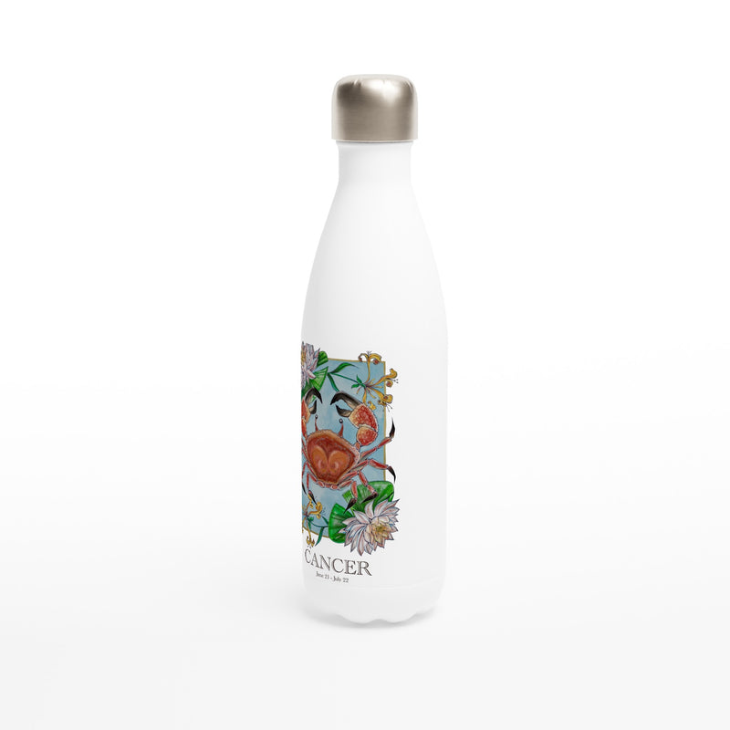 Cancer - White 17oz Stainless Steel Water Bottle