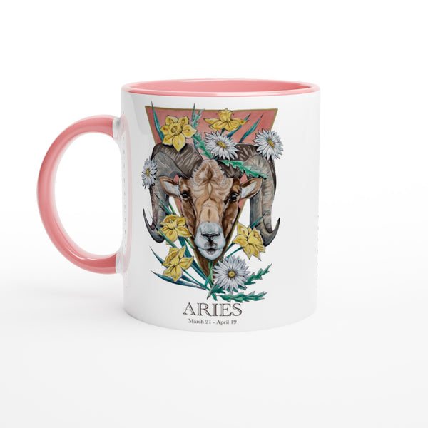 Aries - White 11oz Ceramic Mug with Color Inside