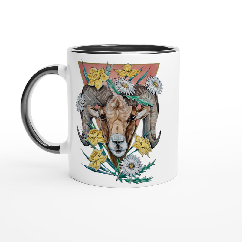 Aries - White Ceramic Mug with Color Inside