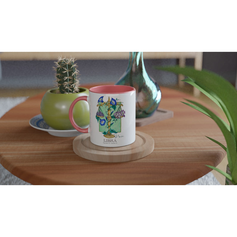 Libra - White 11oz Ceramic Mug with Color Inside