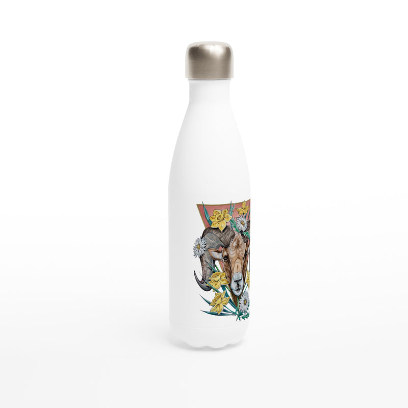 Aries - White 17oz Stainless Steel Water Bottle