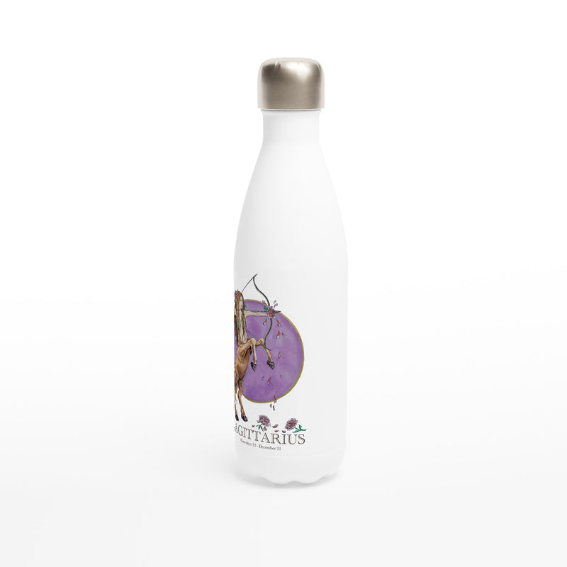 Sagittarius - White 17oz Stainless Steel Water Bottle