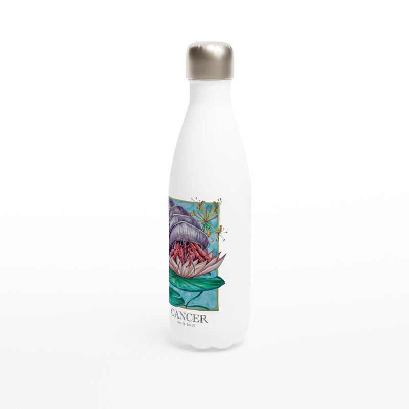 Cancer - White 17oz Stainless Steel Water Bottle