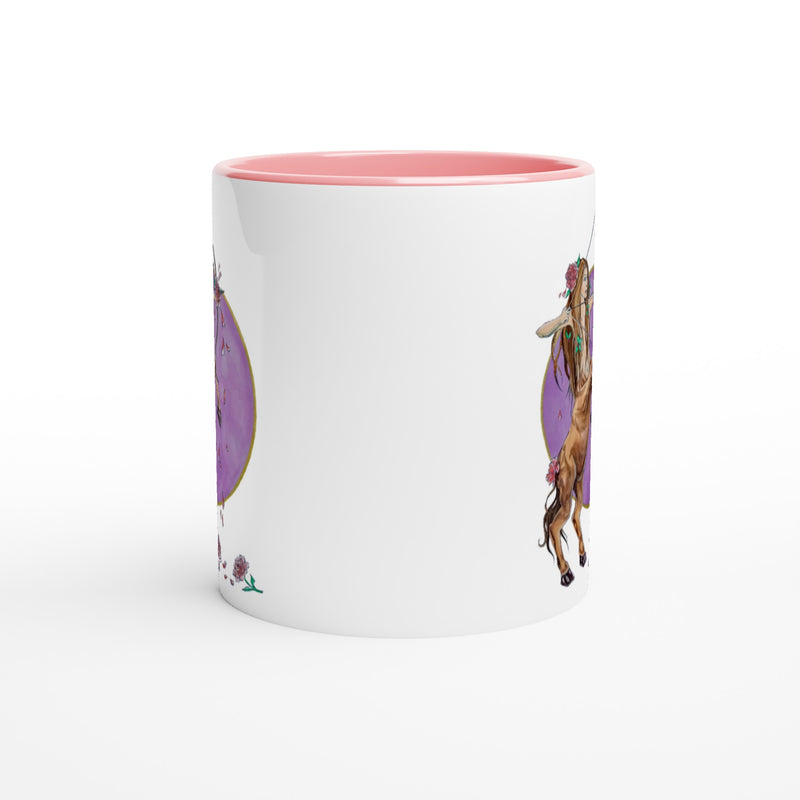 Sagittarius - White Ceramic Mug with Color Inside