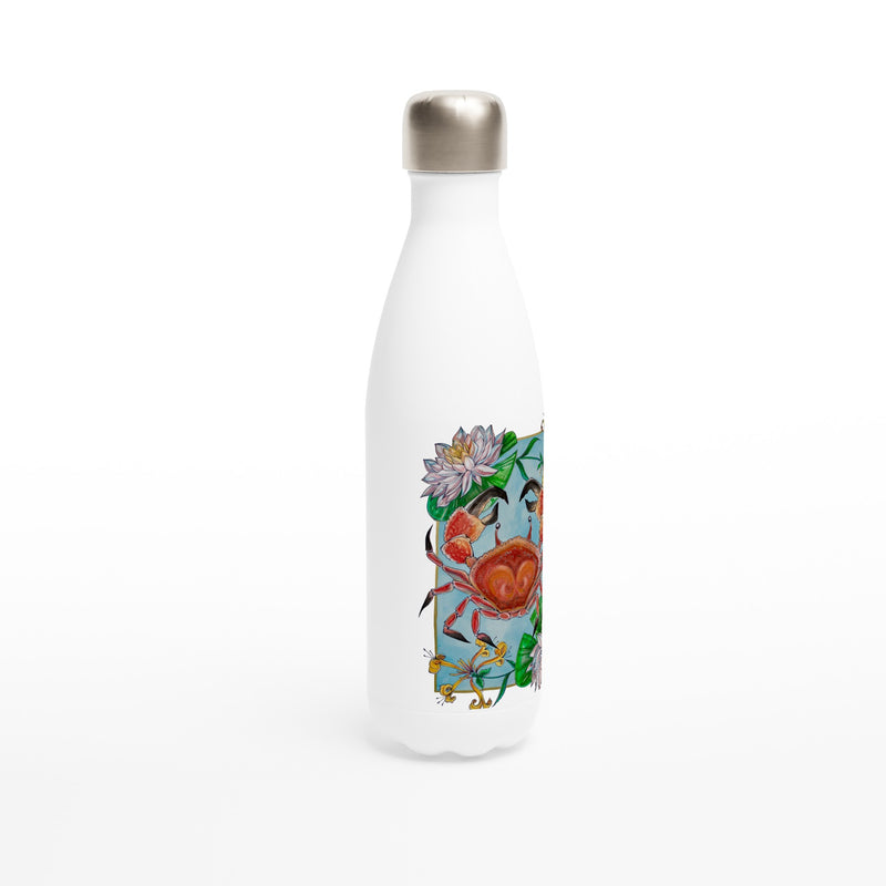 Cancer - White 17oz Stainless Steel Water Bottle