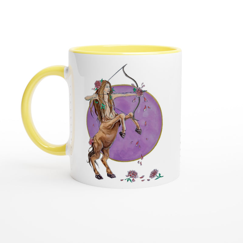 Sagittarius - White Ceramic Mug with Color Inside