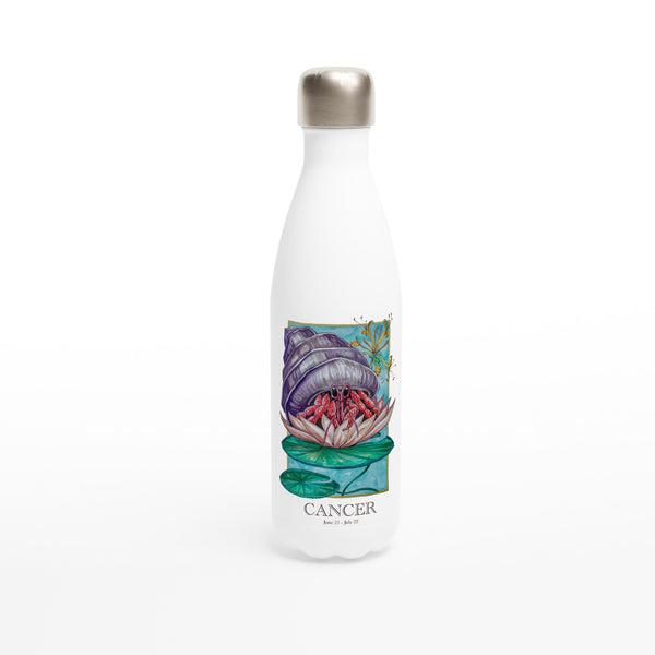 Cancer - White 17oz Stainless Steel Water Bottle