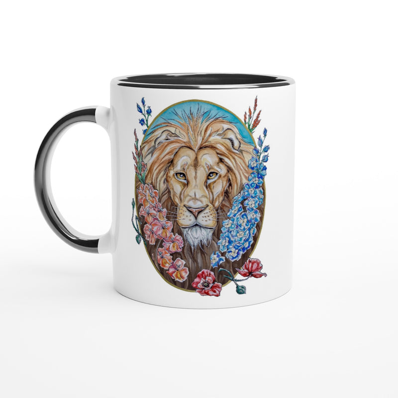 Leo - White 11oz Ceramic Mug with Color Inside