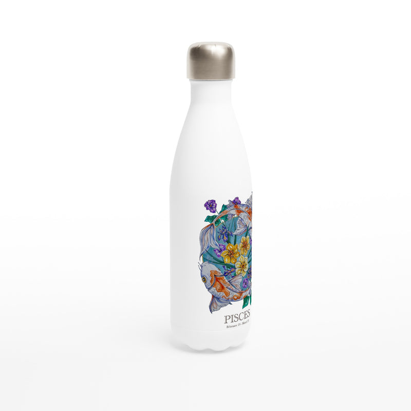 Pisces - White 17oz Stainless Steel Water Bottle