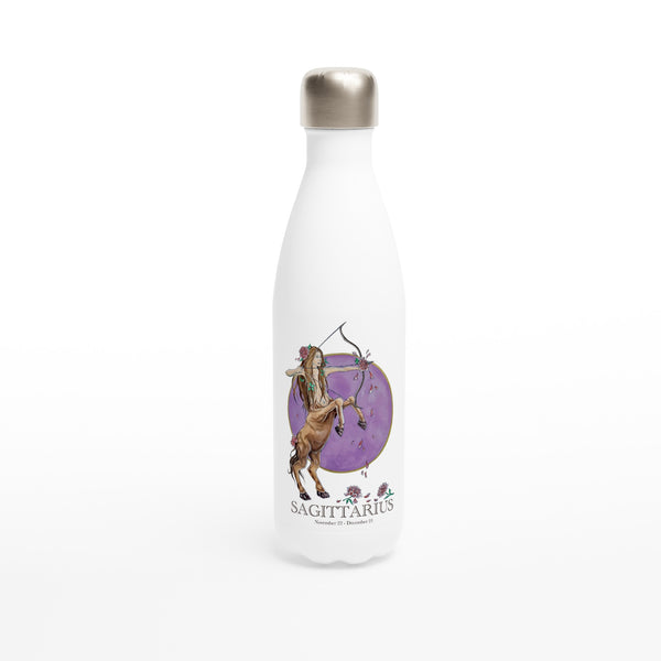 Sagittarius - White 17oz Stainless Steel Water Bottle