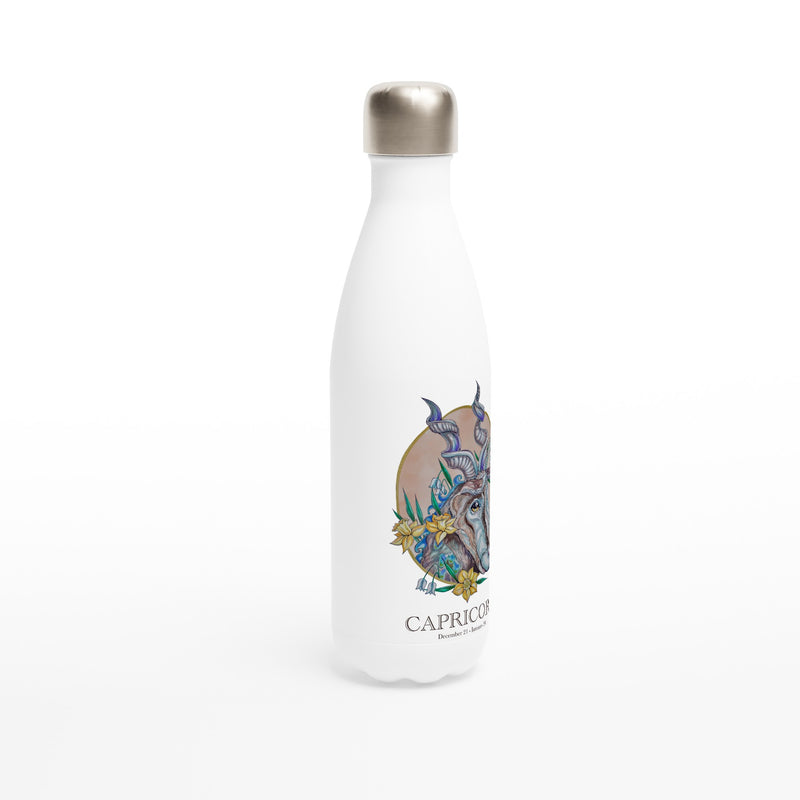 Capricorn - White 17oz Stainless Steel Water Bottle