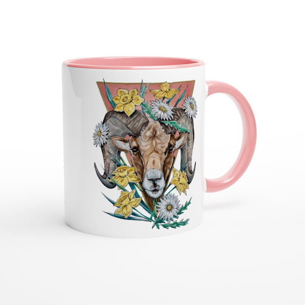 Aries - White Ceramic Mug with Color Inside