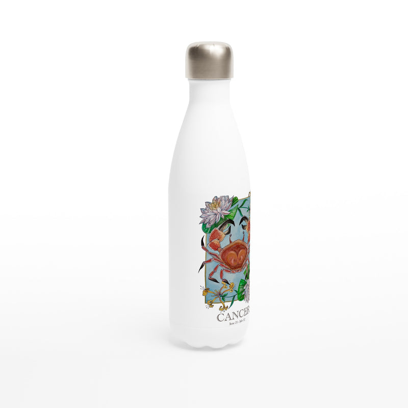 Cancer - White 17oz Stainless Steel Water Bottle