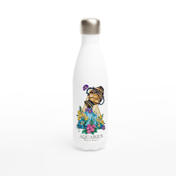 Aquarius - White 17oz Stainless Steel Water Bottle