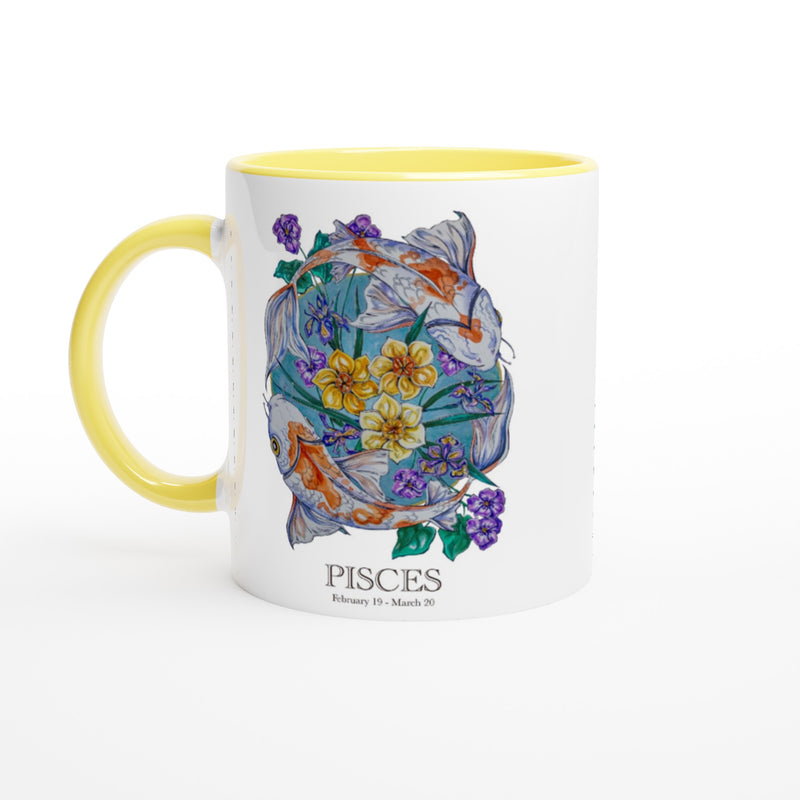 Pisces - White 11oz Ceramic Mug with Color Inside