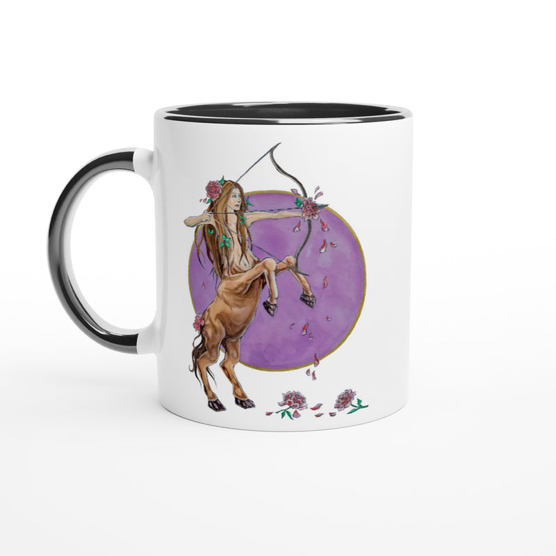 Sagittarius - White Ceramic Mug with Color Inside