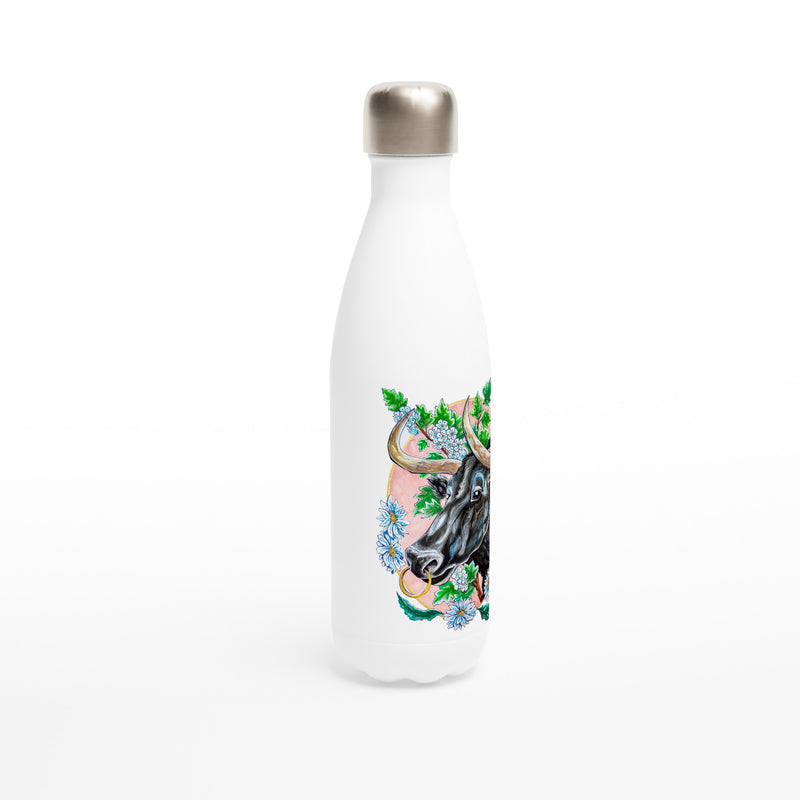 Taurus - White 17oz Stainless Steel Water Bottle