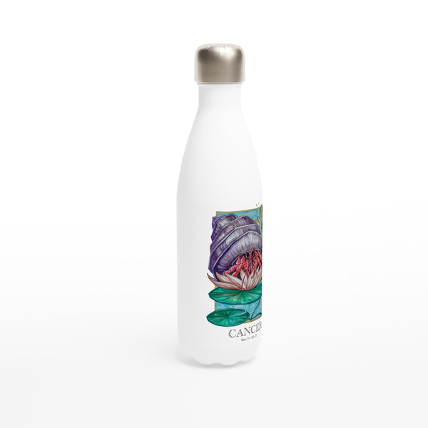 Cancer - White 17oz Stainless Steel Water Bottle