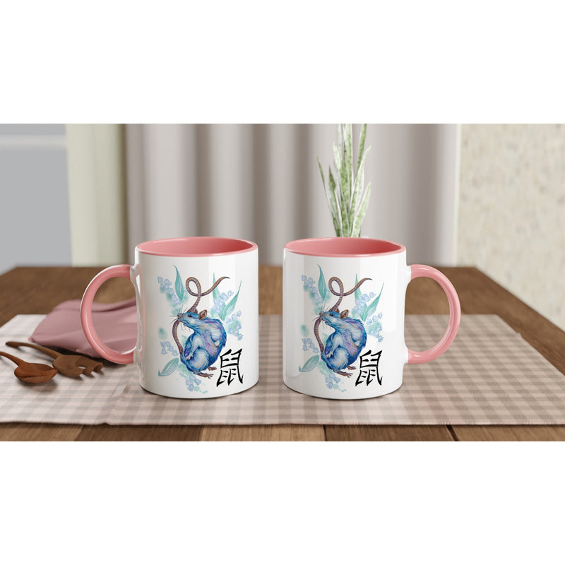 White 11oz Ceramic Mug with Color Inside