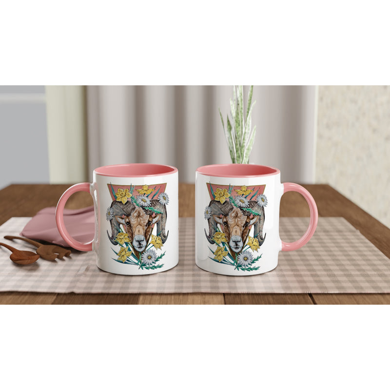 Aries - White Ceramic Mug with Color Inside