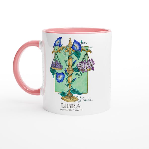 Libra - White 11oz Ceramic Mug with Color Inside