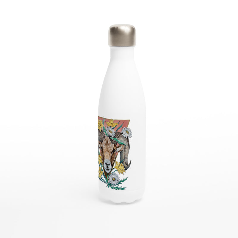 Aries - White 17oz Stainless Steel Water Bottle