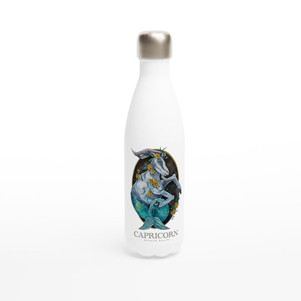 Capricorn - White 17oz Stainless Steel Water Bottle