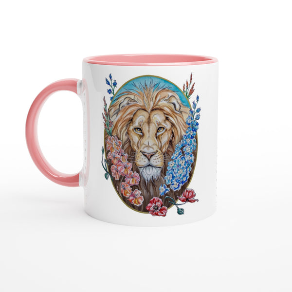 Leo - White 11oz Ceramic Mug with Color Inside