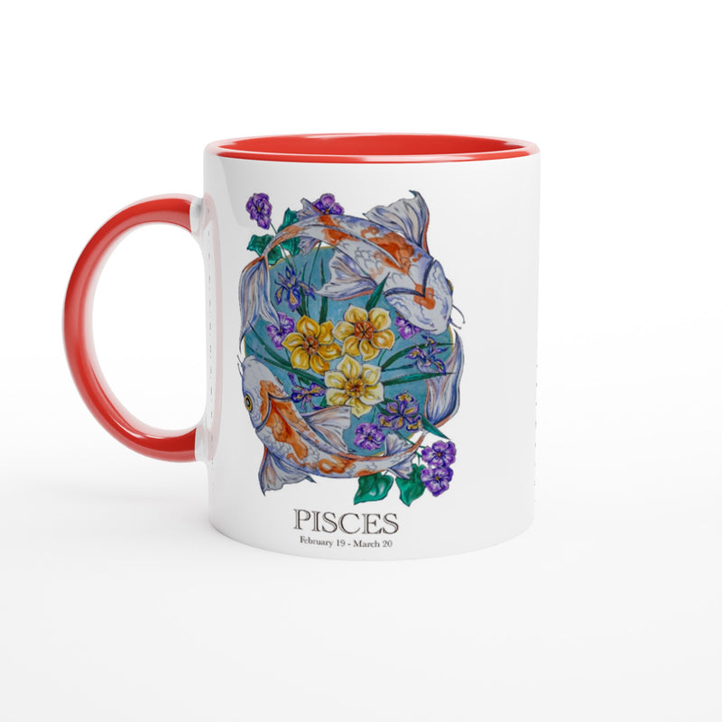 Pisces - White 11oz Ceramic Mug with Color Inside