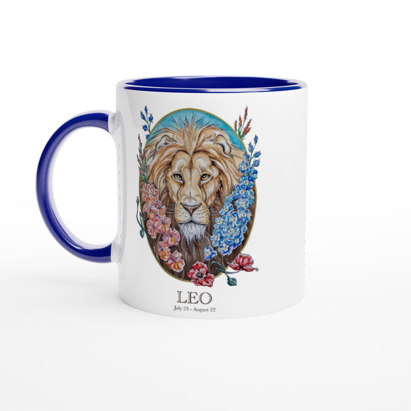 Leo - White 11oz Ceramic Mug with Color Inside