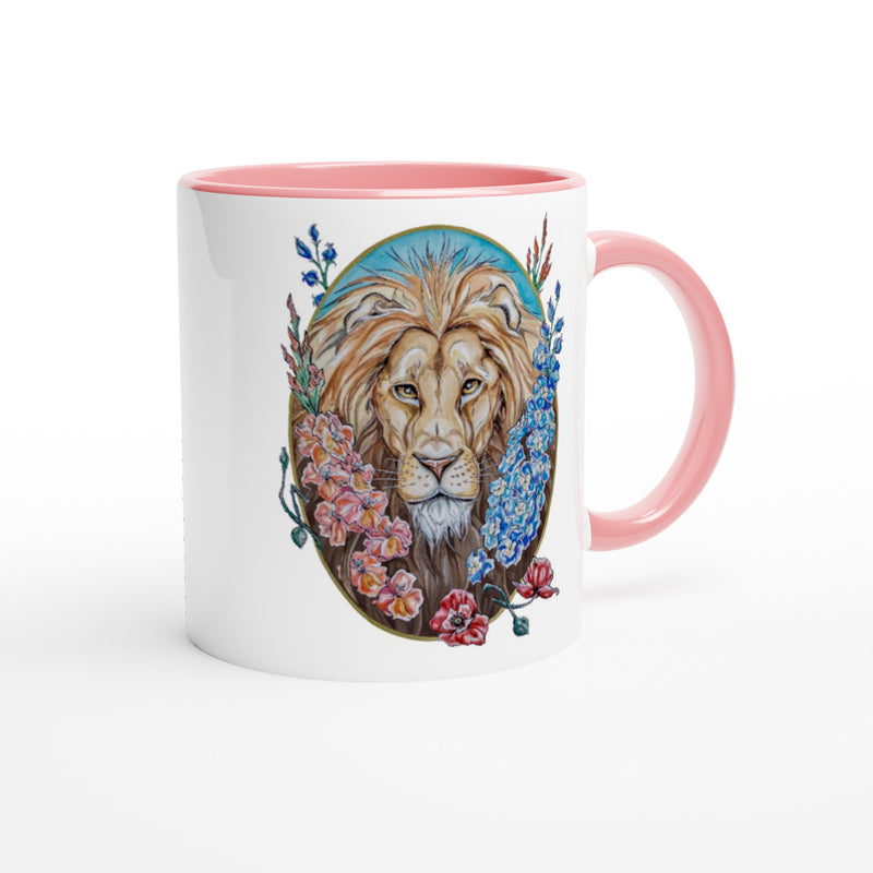 Leo - White 11oz Ceramic Mug with Color Inside