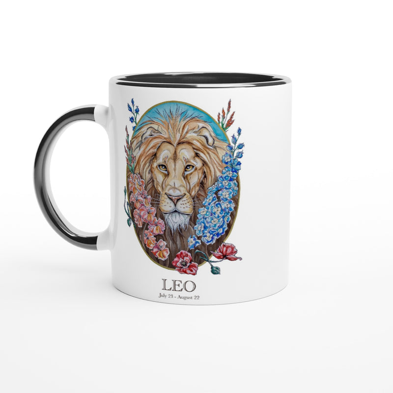 Leo - White 11oz Ceramic Mug with Color Inside