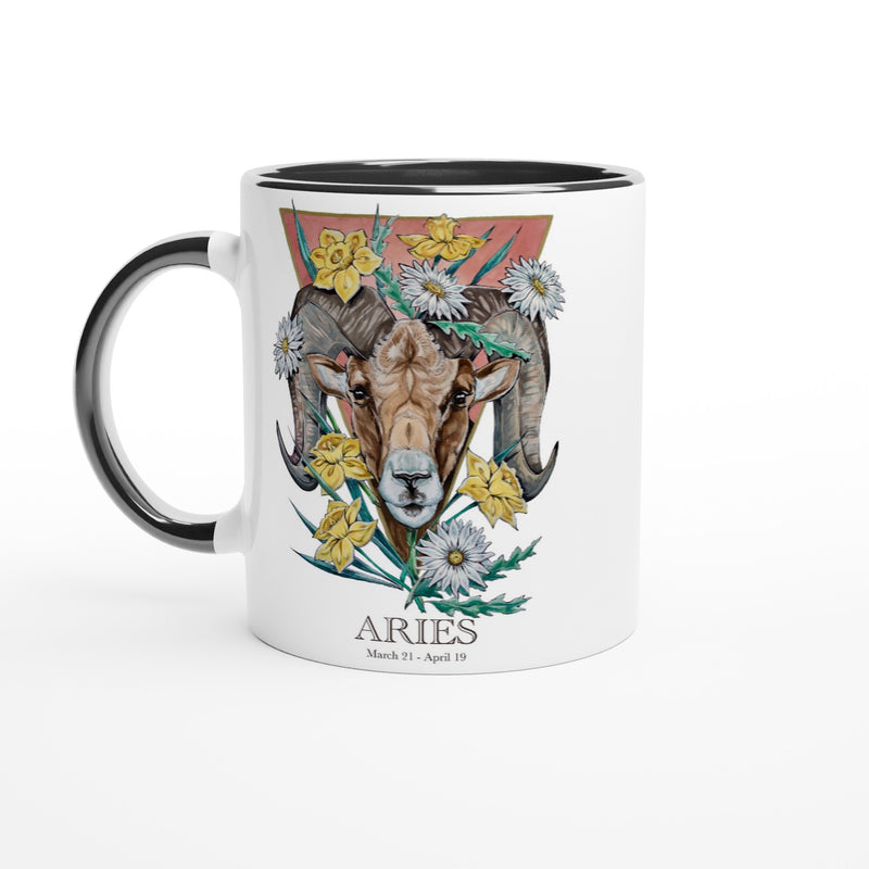 Aries - White 11oz Ceramic Mug with Color Inside