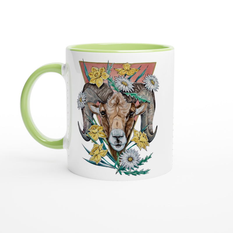 Aries - White Ceramic Mug with Color Inside