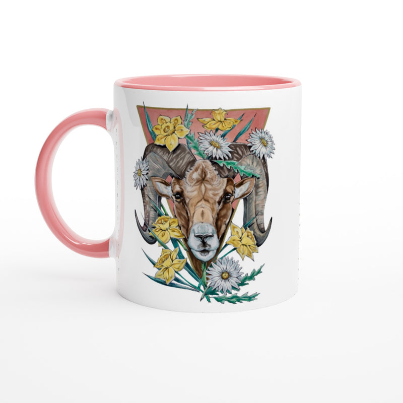 Aries - White Ceramic Mug with Color Inside