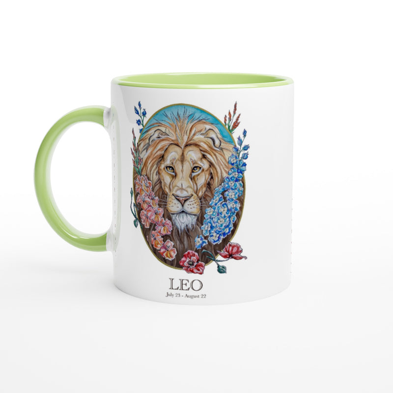 Leo - White 11oz Ceramic Mug with Color Inside