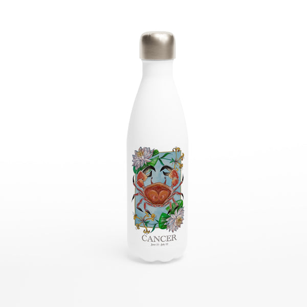 Cancer - White 17oz Stainless Steel Water Bottle