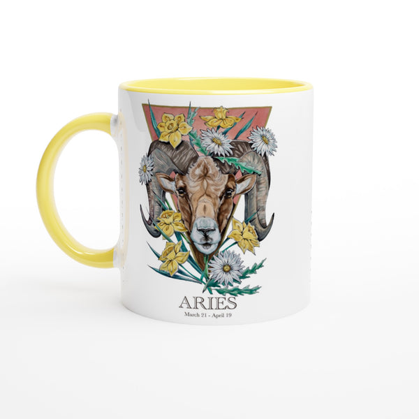 Aries - White 11oz Ceramic Mug with Color Inside