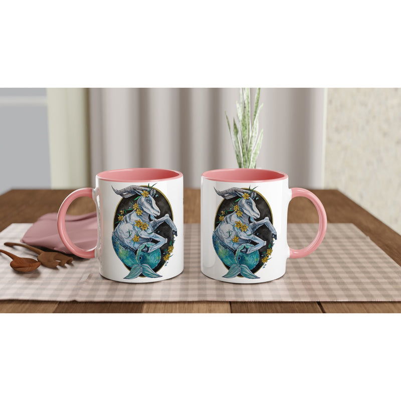 Capricorn - White 11oz Ceramic Mug with Color Inside