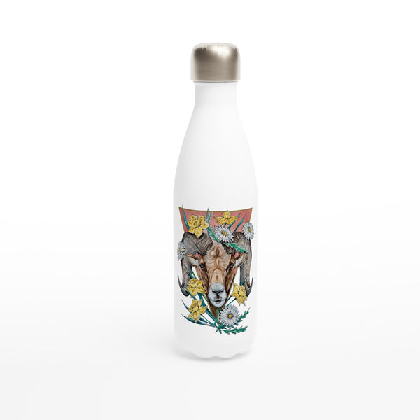 Aries - White 17oz Stainless Steel Water Bottle