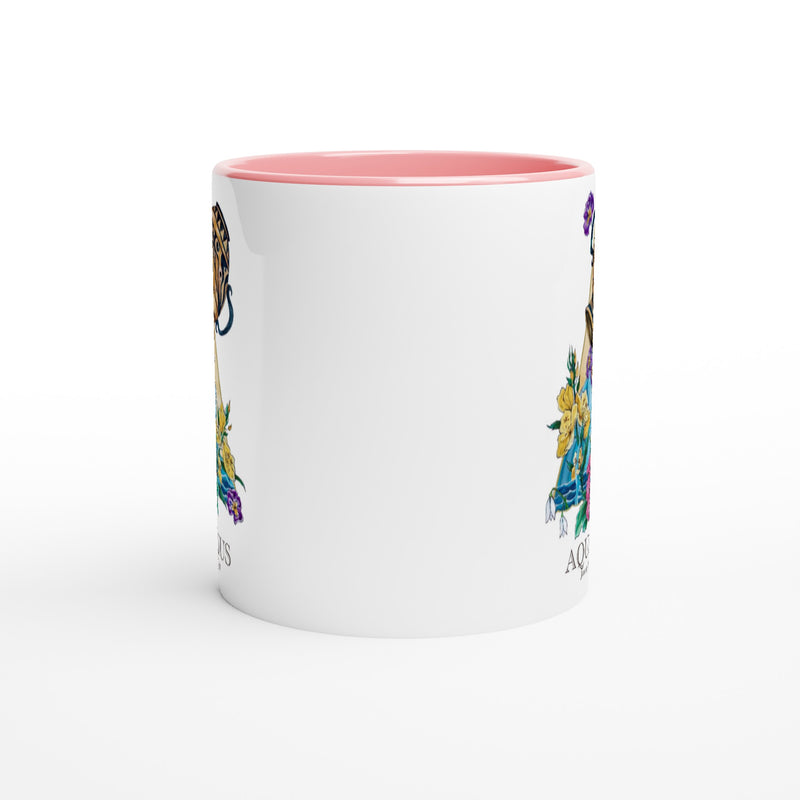 Aquarius - White Ceramic Mug with Color Inside