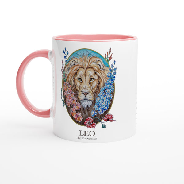 Leo - White 11oz Ceramic Mug with Color Inside