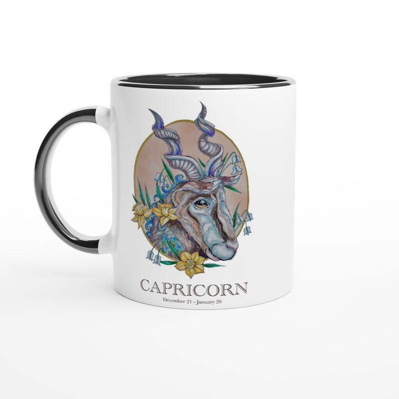 Capricorn - White 11oz Ceramic Mug with Color Inside