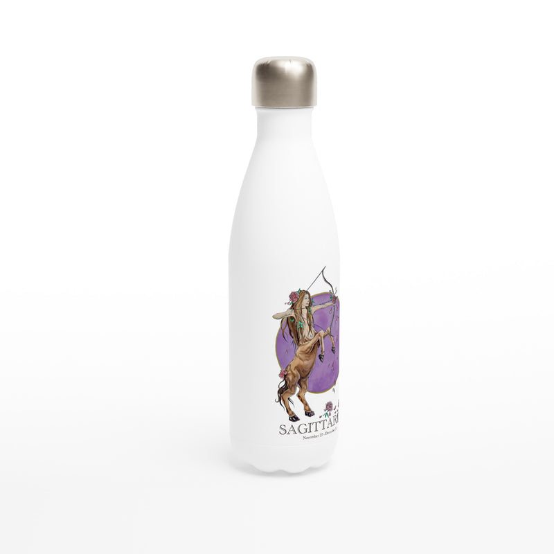 Sagittarius - White 17oz Stainless Steel Water Bottle