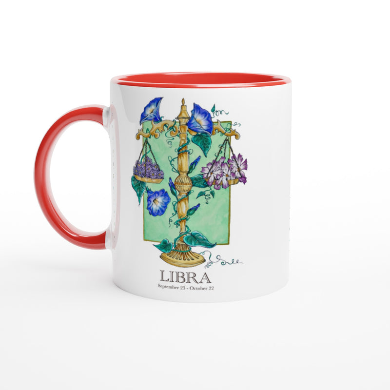 Libra - White 11oz Ceramic Mug with Color Inside