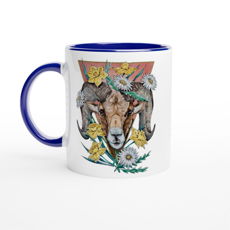 Aries - White Ceramic Mug with Color Inside