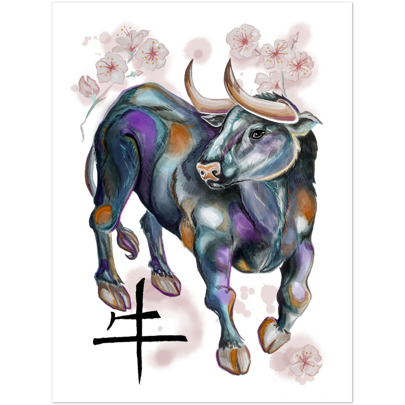 Premium Matte Paper Poster- chinese horoscope ox